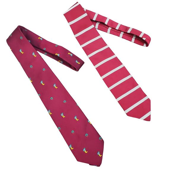 Brooks Brothers Makers 100% Silk Red Holiday Christmas Ties Bundle Made in USA - Picture 15 of 16